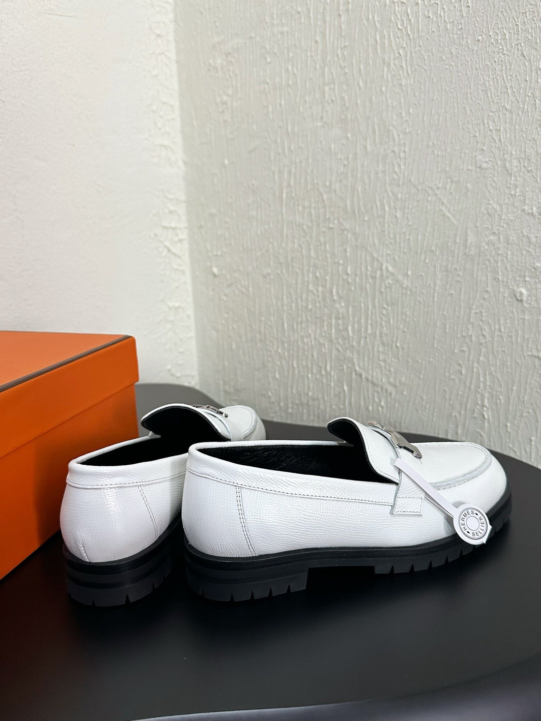 Hm Faubourg Loafer 30MM White Color Cowhide 960934