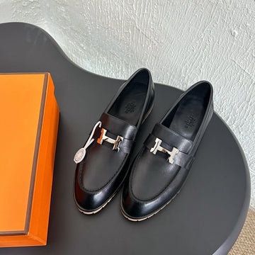 Hm Faubourg Loafer 30MM Black Color Cowhide 960936
