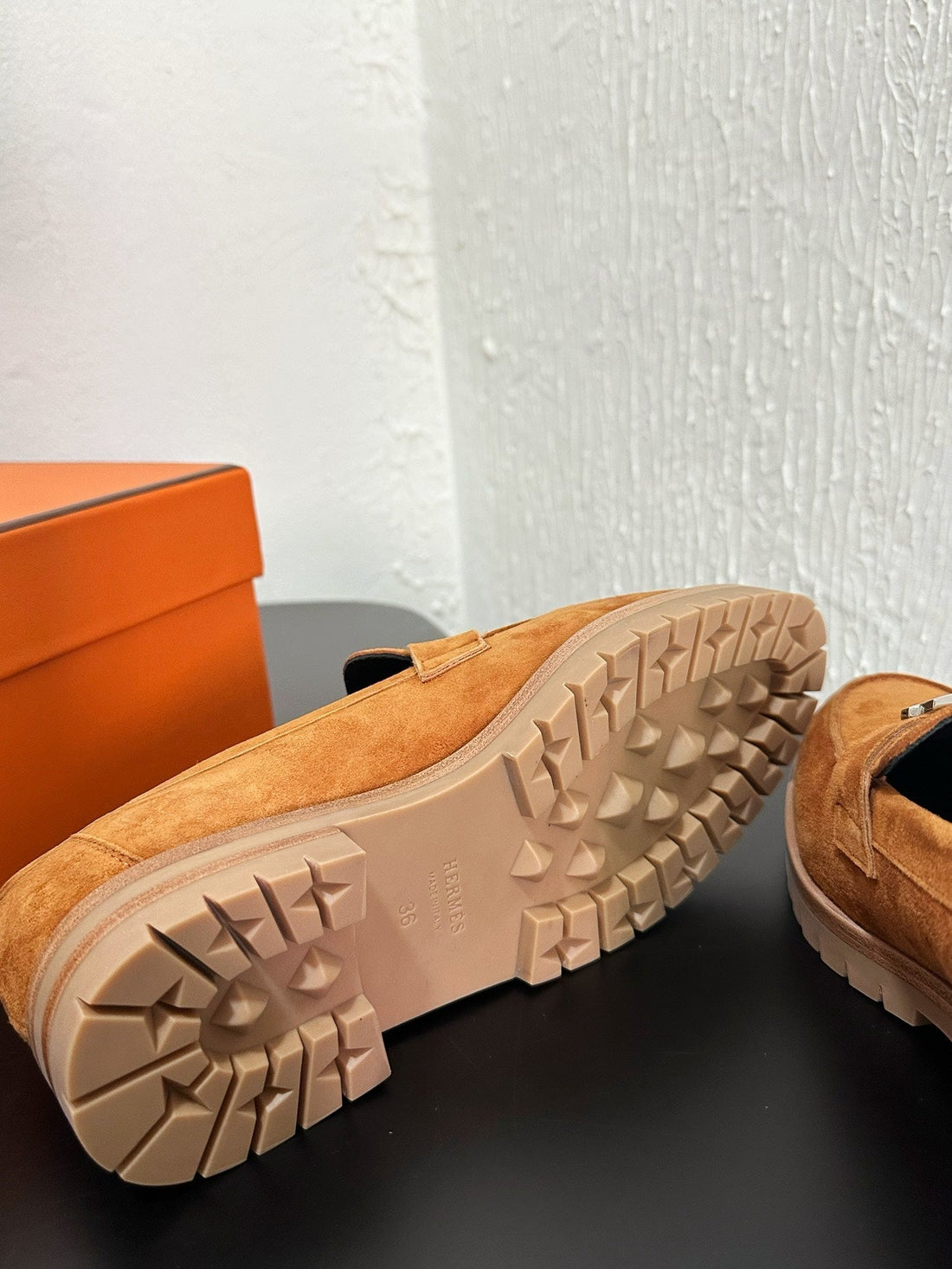 Hm Faubourg Loafer 30MM Light Orange Suede 960939