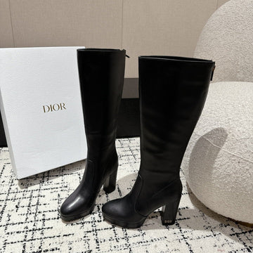 CD High Boots 100MM Black Lambskin