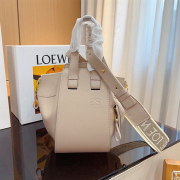 Loe 23 Compact Hammock Bag In Sand Satin Calfskin