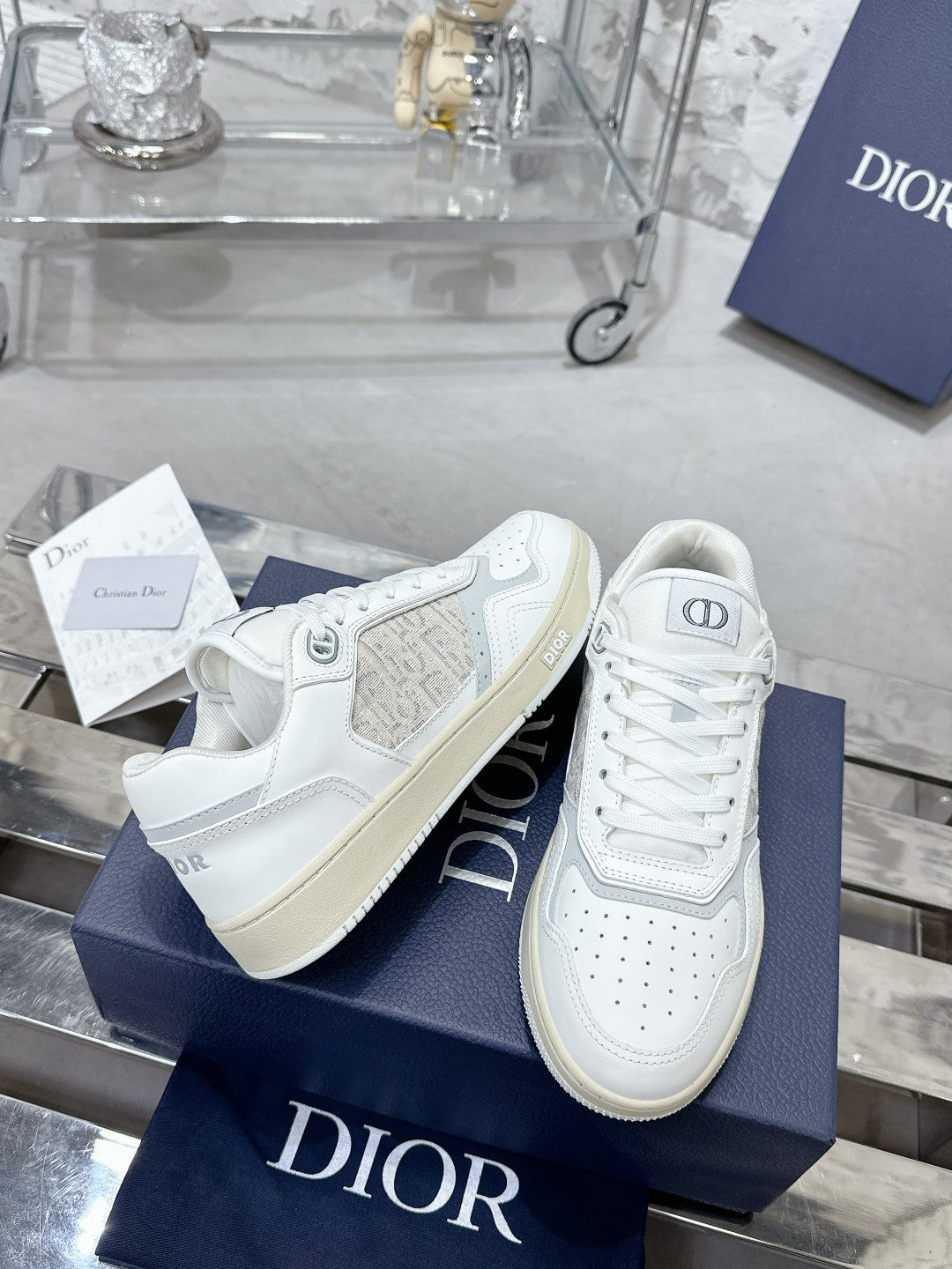 CD B27 Low-Top Sneaker 30MM In White Monogram Calfskin 100783