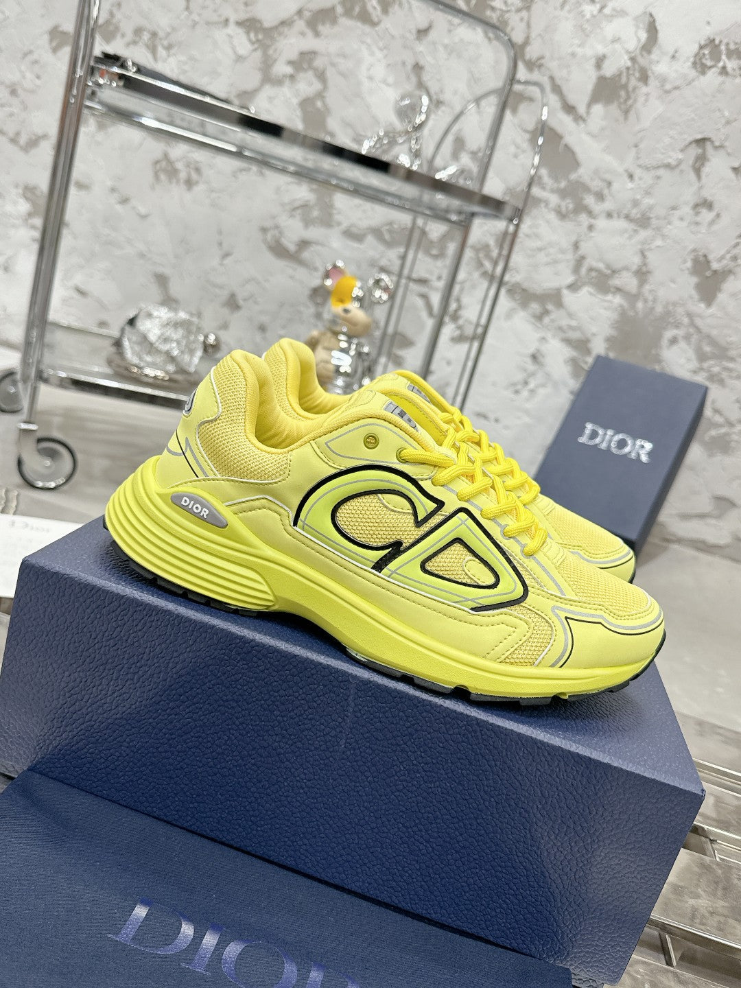 CD B30 Sneaker 35MM In Yellow Mesh Fabric 100642