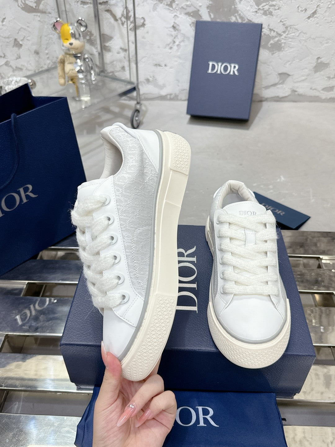 B33 Sneaker 30MM Grey Mix White Monogram Calfskin 103964