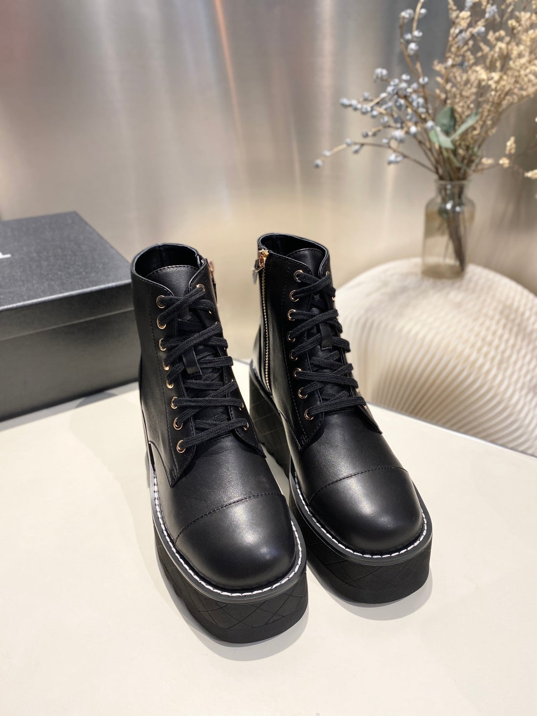 CC Ankle Boots 100M Black Lambskin