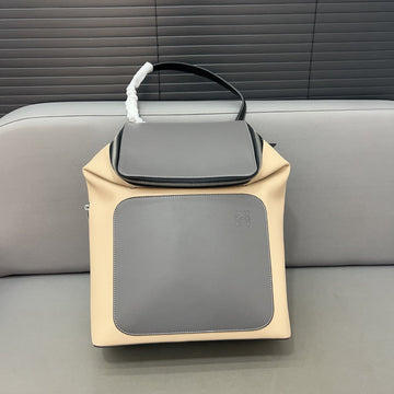 Loe Goya Backpack 41 In Black Mix Beige Grained Calfskin