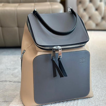 Loe Goya Backpack 40 In Black Mix Beige Grained Calfskin