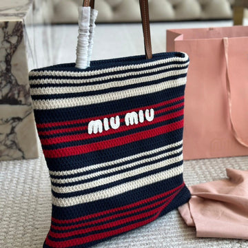 Crochet 30 Tote Bag In Multicolor Fabric