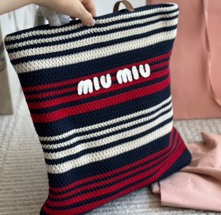 Crochet 30 Tote Bag In Multicolor Fabric