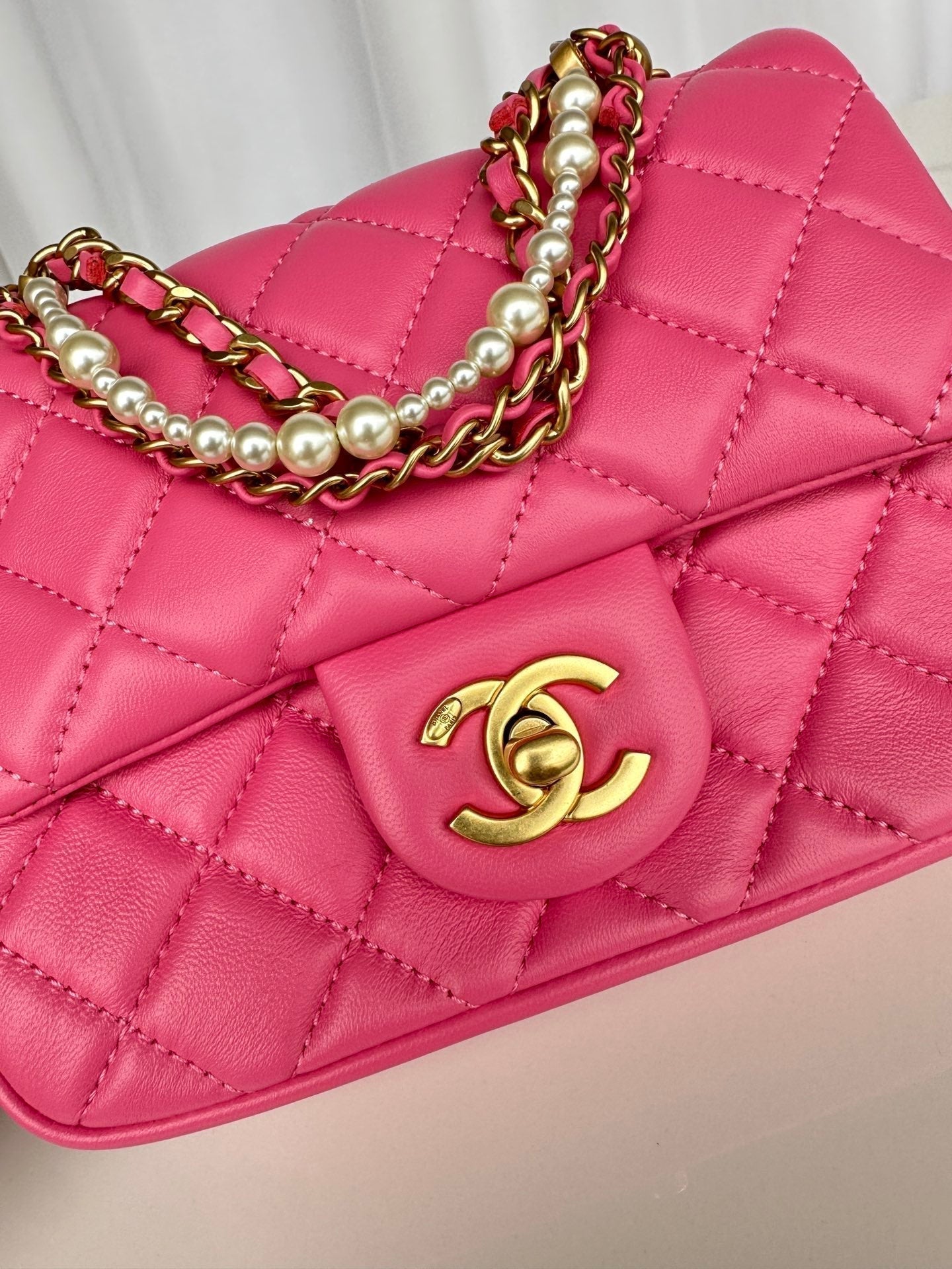CC MINI 18 FLAP BAG IN DEEP PINK CALFSKIN Bags Bible