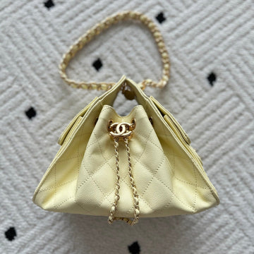 Chanel 25 Hobo Bag 22CM Light Yellow Calfskin 286180