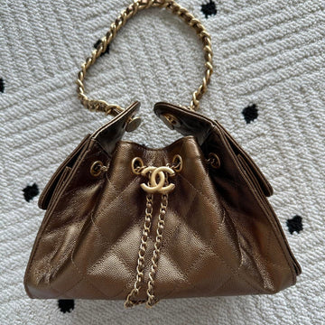Chanel 25 Hobo Bag 22CM Bronze Calfskin 286184