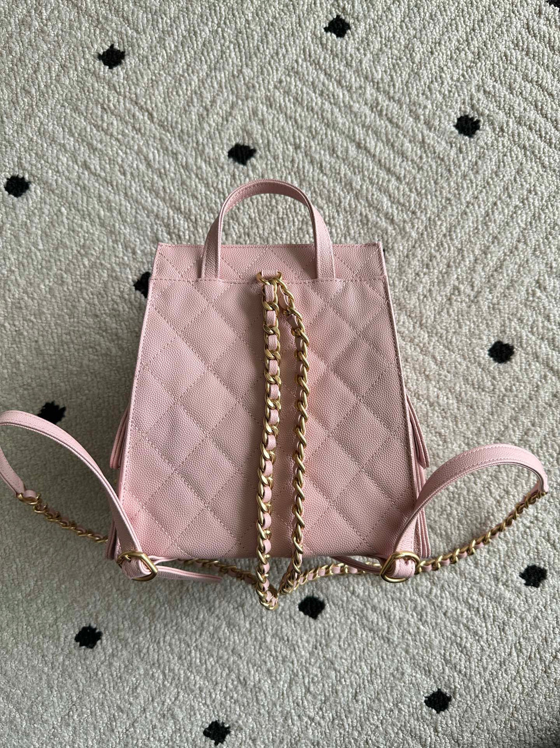Chanel 2025 Backpack 23CM Pink Grained Calfskin 318275