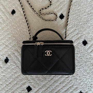 Chanel 2025 Vanity 17CM Bag Black Caviar Leather 320298