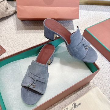 Lp 25C Summer Charms Mules 55MM Blue Gray Suede 215023