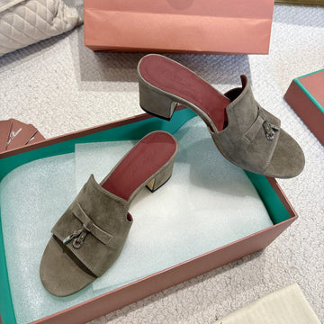 Lp 25C Summer Charms Mules 55MM Army Green Suede 215022