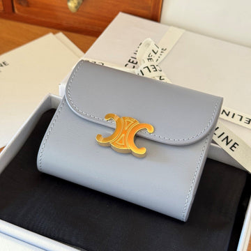 Triomphe 10 Calfskin Wallet Glacier