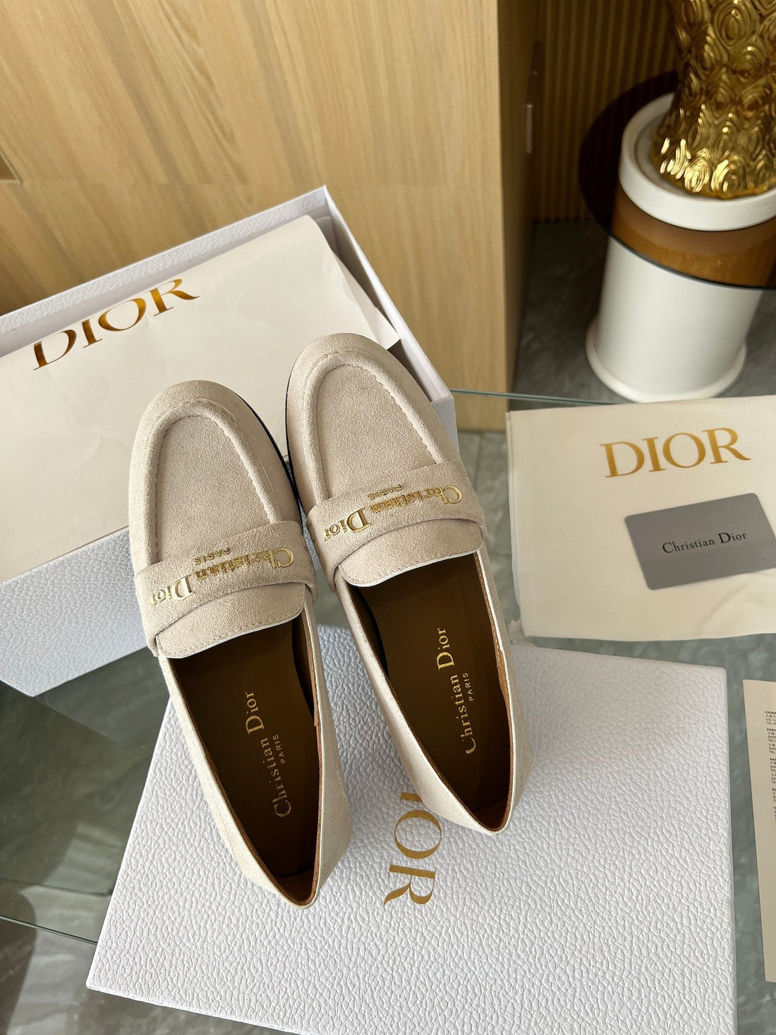 CD Boy Loafer Rope 5M Cream Suede Calfskin 510190