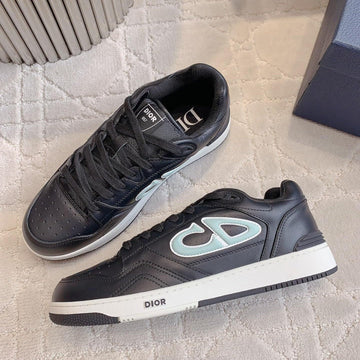 CD And Stone Island B57 Low-Top Sneaker –– Limited And Numbered Edition Black And Light Green Calfskin