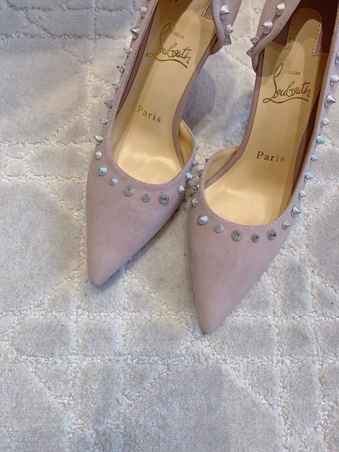 Cl Irishell 85 Studded D'orsay Pumps Thistle Suede 177130