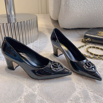 High Slingbacks 65 Mm In Black Patent Calfskin