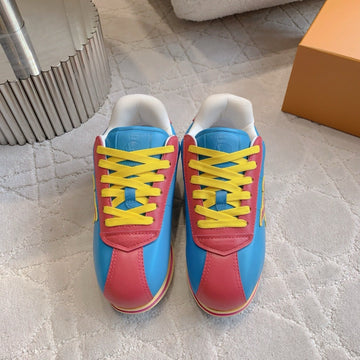 LV Buttersoft Sneaker Dark Blue Monogram-Printed Lambskin 516886