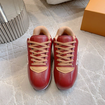 LV Buttersoft Sneaker Red Monogram-Printed Lambskin 516884