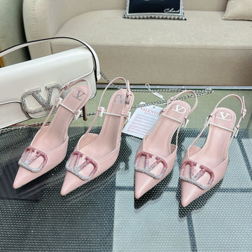 Vlogo Slingback Pump In Pastel Pink Calfskin Leather