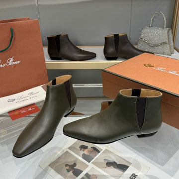 Lp Sumire Ankle Boot In Dark Green Grey Nappa Calfskin 980104