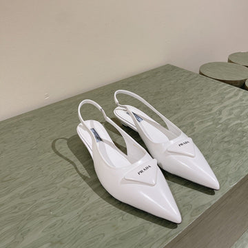Pra 24SS Sling Back 30MM White Patent Leather 449686
