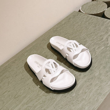 LV Sandal Isola Flat Mule White Calfskin