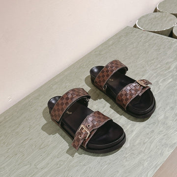 LV Sandal Mule Bomdia Brown Damier Calfskin