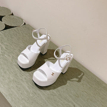 CC High Sandal White Calfskin