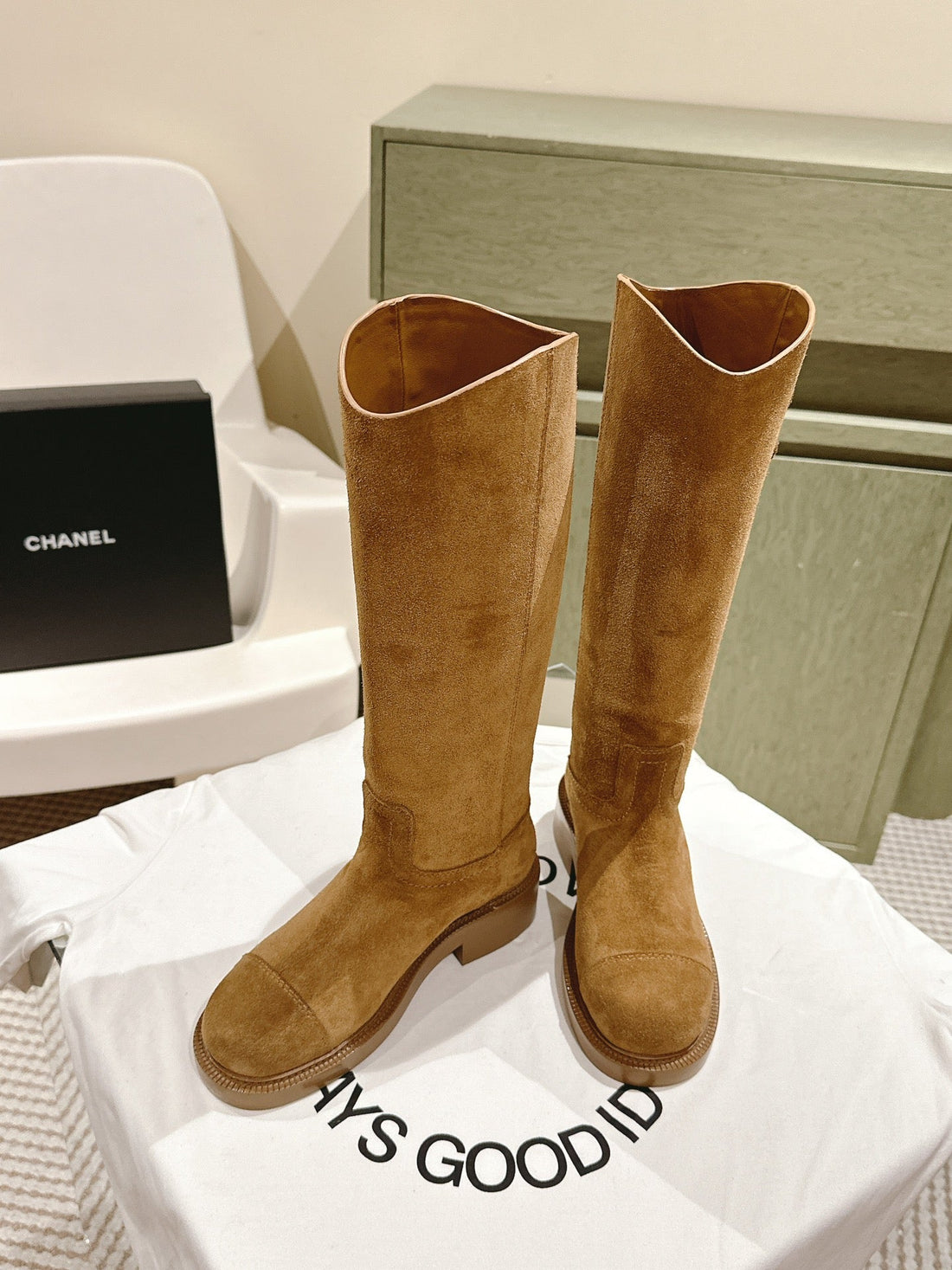 CC High Boots Peanut Brown Calfskin