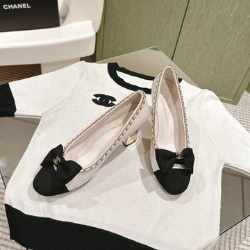 CC High Heels White Calfskin And Fabric