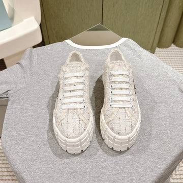 Pra Double Wheel Re-Nylon Gabardine Sneakers Beige Fabric