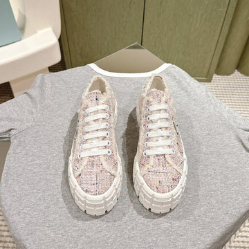 Pra Double Wheel Re-Nylon Gabardine Sneakers Almond Fabric