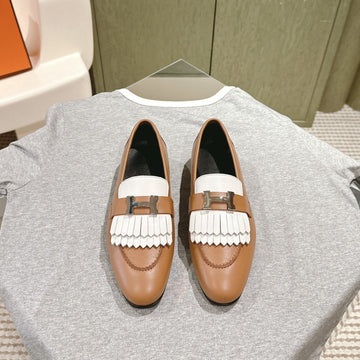 Hm Mocassins Royal Loafers Caramel White Sheepskin 445008