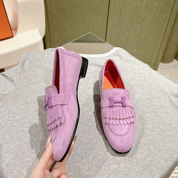 Hm Mocassins Royal Loafers Lavender Suede 445013