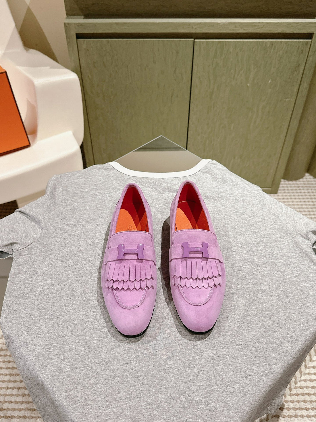 Hm Mocassins Royal Loafers Lavender Suede 445013