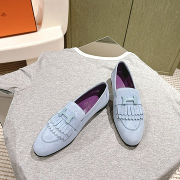 Hm Mocassins Royal Loafers Pastel Blue Suede 445015