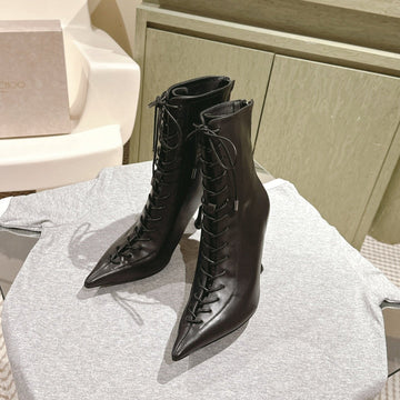 Jimmy Scarlett Ankle Boot 90MM In Black Lambskin 813456