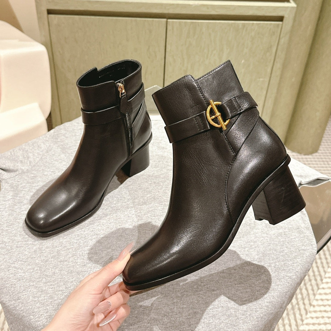 Hm Jill Ankle Boot 65MM Black Calfskin 974681