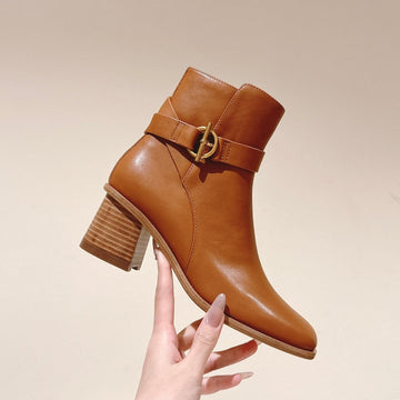 Hm Jill Ankle Boot 65MM Brown Orange Calfskin 974682