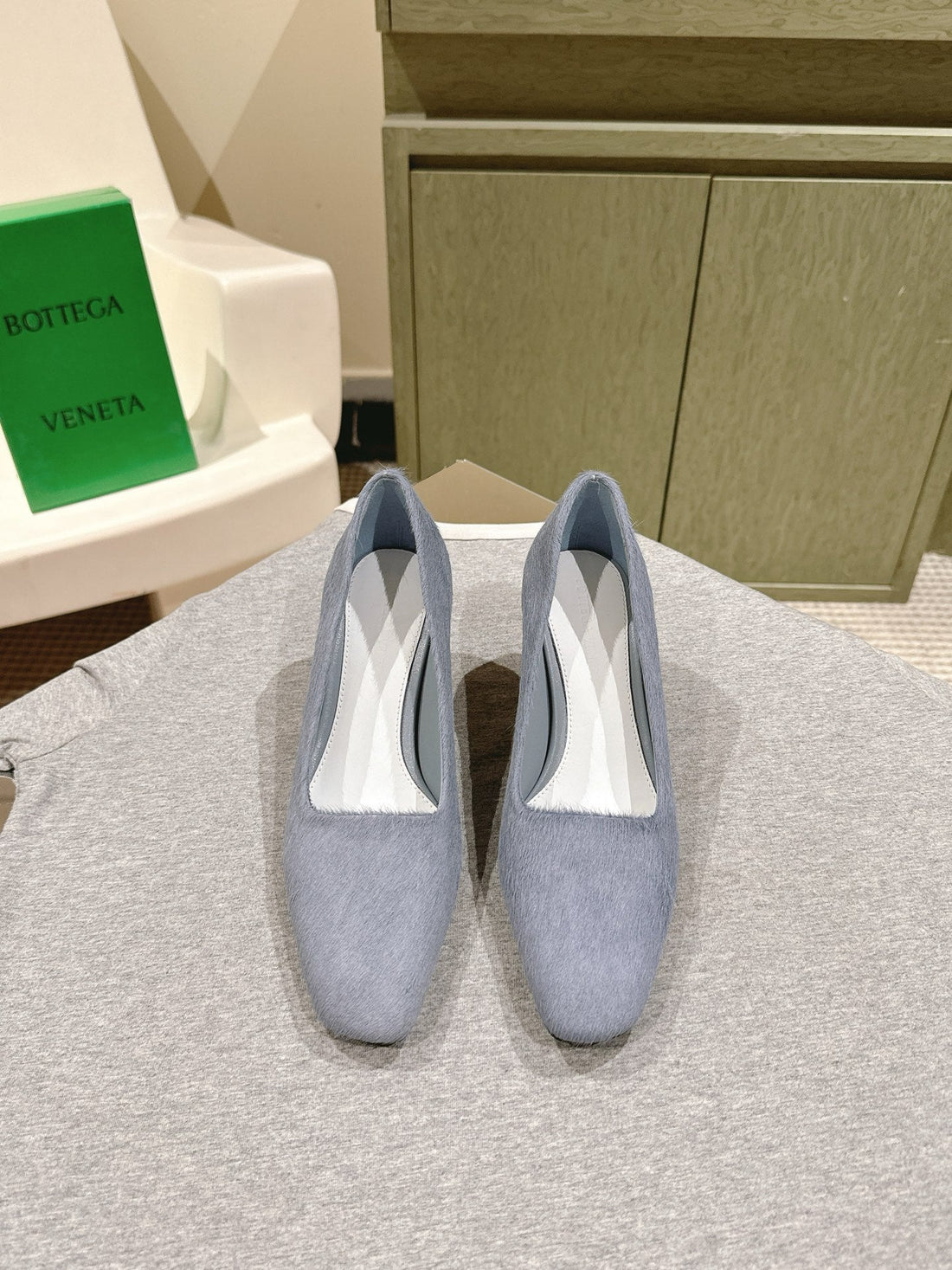 Bv Kitten Heels Pumps 45MM Grey Horsehair 448413