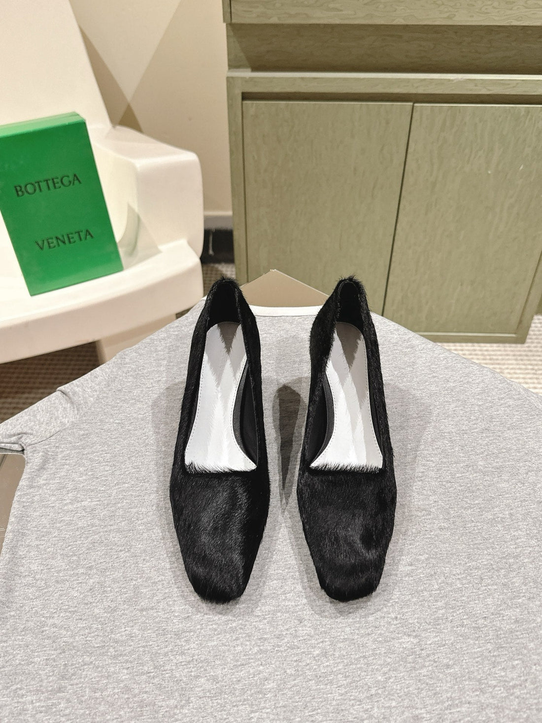 Bv Kitten Heels Pumps 45MM Black Horsehair 448414