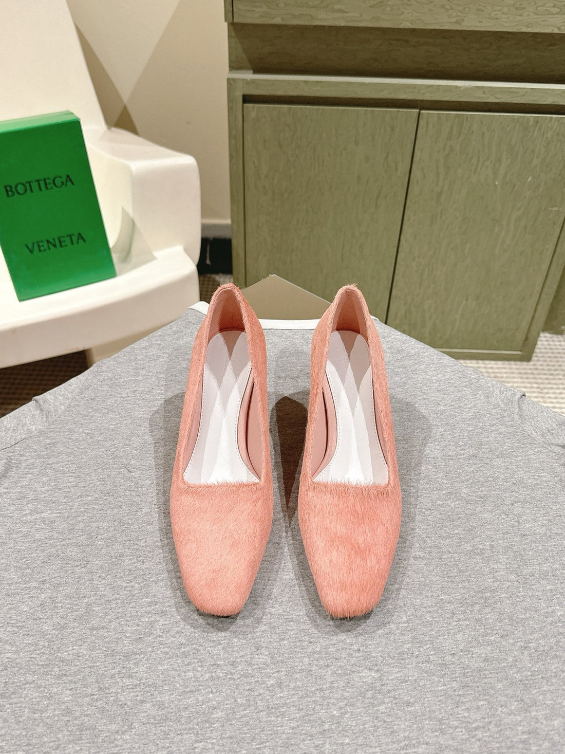 Bv Kitten Heels Pumps 45MM Pink Horsehair 448415