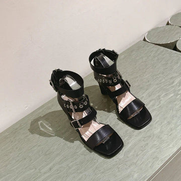 CD 26S High Heel Sandal 65 Black Sheepskin 661537