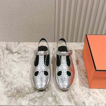 Hm 25 Marry Jane Slingback Grey Cowhide 346240