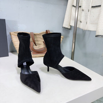 Alaia's New Fall/Winter Ankle Boots Black Suede 388513